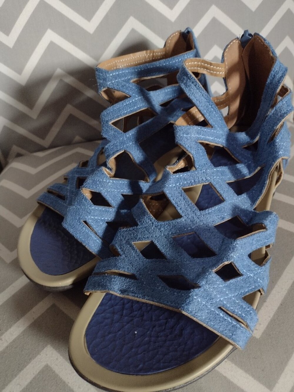 Blue Gladiator Style Sandals